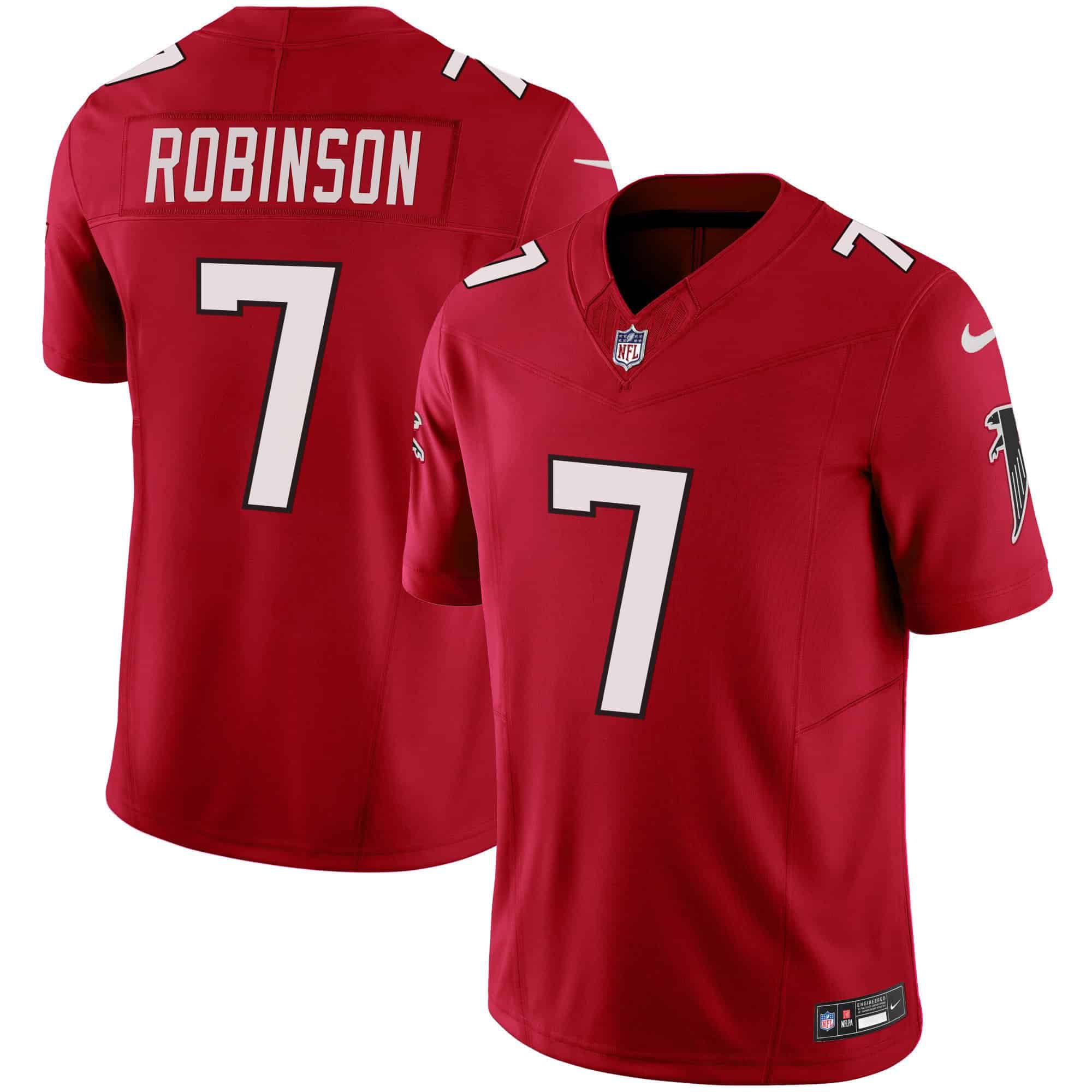 Men Atlanta Falcons #7 Robinson Red 2024 Nike Vapor Limited NFL Jersey